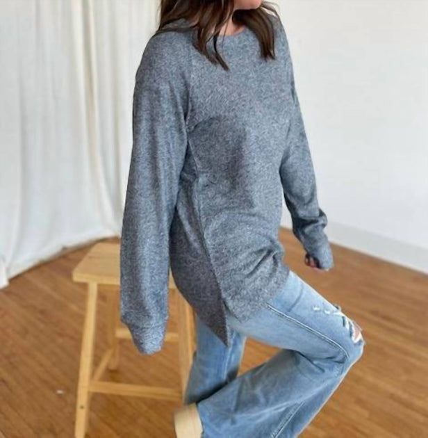 ALX COUTURE Yarn Dyed Crew Sweater Grey XLarge 3