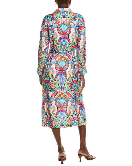 J.McLaughlin Vanna Seidenmischgewebe Kleid Multi Medium 3