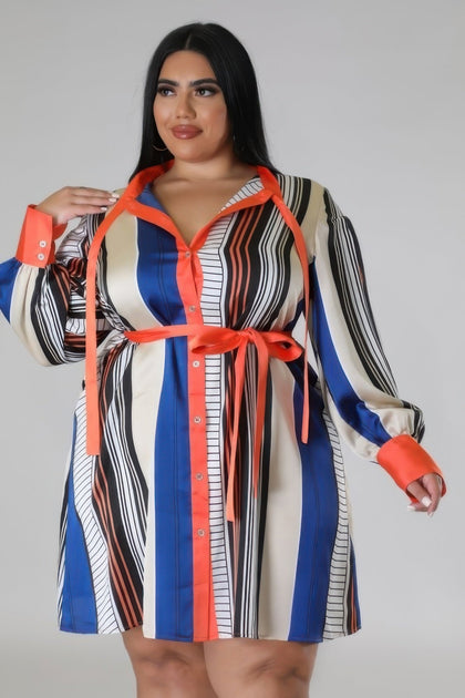 TRUEDAMES Women's Long Sleeve Dress Multi 1X 2