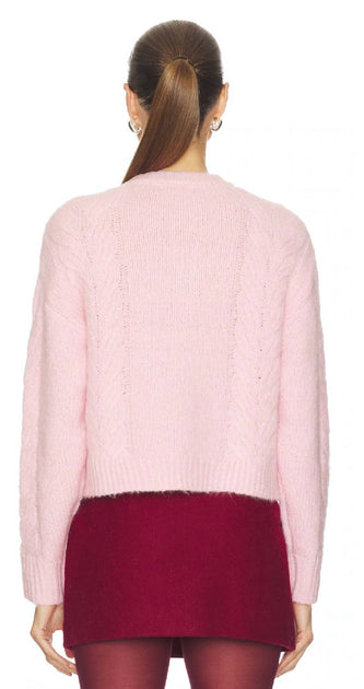 line and dot Melba Crewneck Cardigan Pink Medium 3
