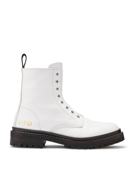 ON THIS DAY Laceless Leather Combat Boots White US 7 3