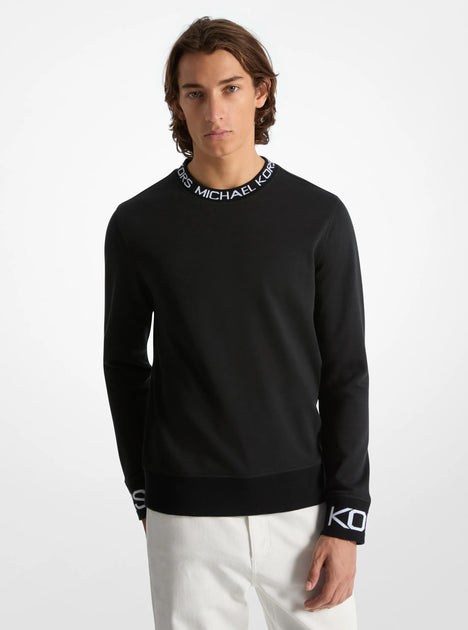 Michael Kors Logo Trim Cotton Blend Sweatshirt White Small 4