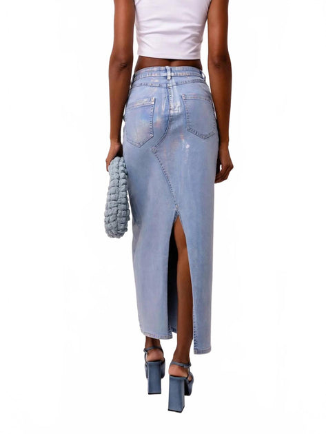 AMYLYNN Mimi Maxi Skirt Light Blue Small 3