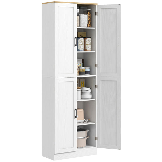Hivvago Tall Freestanding Kitchen Cabinet Distressed Black 3