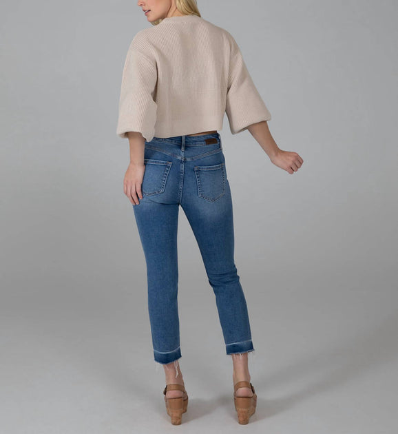 JAG Carter Girlfriend Distressed Capri Blue 32 4