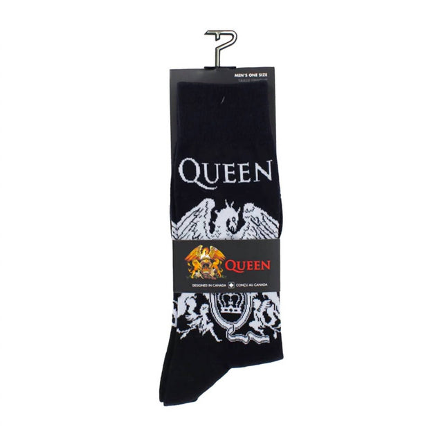 Perri's Socks Queen White Crest Crew Sock Black 4