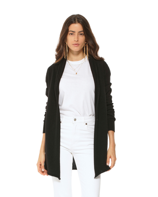 Monticelli Cashmere Long Open Front Cardigan White Large 2