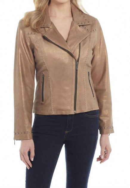 Cripple Creek Women's Leather Jacket Brown Small 2