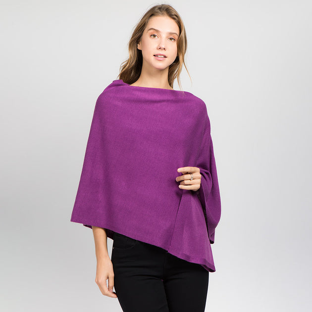 TRUEDAMES Asymmetrical Poncho Wrap Red One Size 4