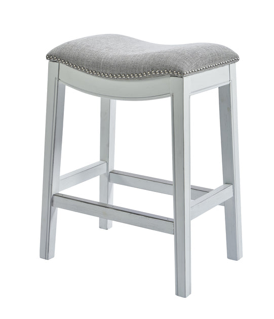 Hivvago 26-inch Backless Counter Height Bar Chair Gray/White 2