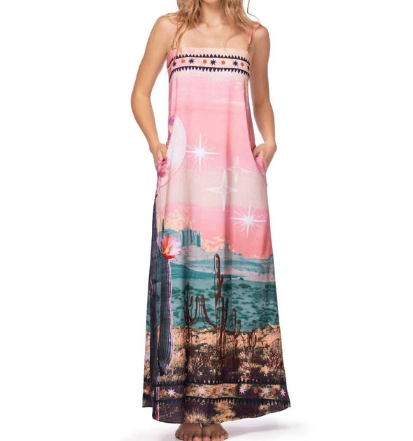 Ola Azul Celeste Desert Dress Pink Small 2