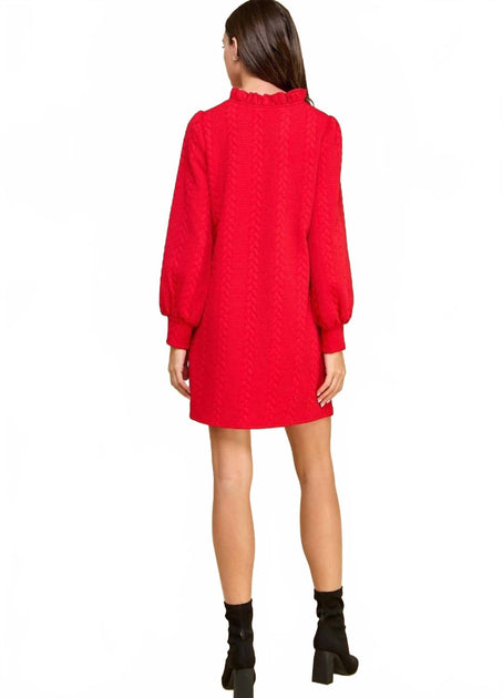 Veveret Miley Twist Strickkleid Rot Small 4
