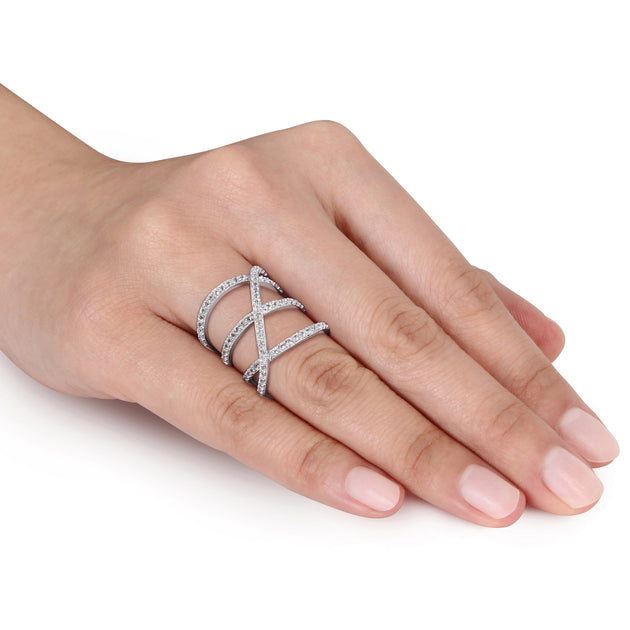 Mimi & Max Crossover Split Shank Ring Silver US 8 3