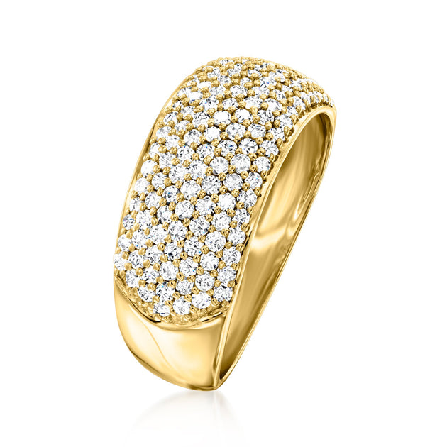 Ross-Simons Pave Diamond Ring Yellow Gold US 6 4