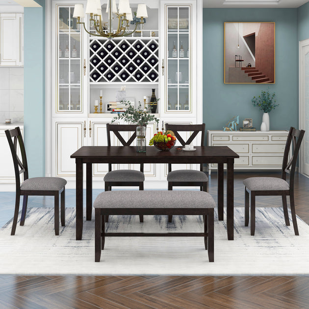 Streamdale 6-Piece Dining Table Set Brown 5
