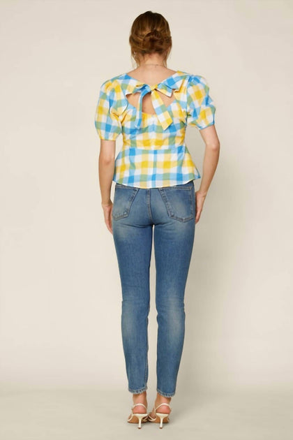 Skies Are Blue Gingham Peplum Blouse Multi XSmall 3