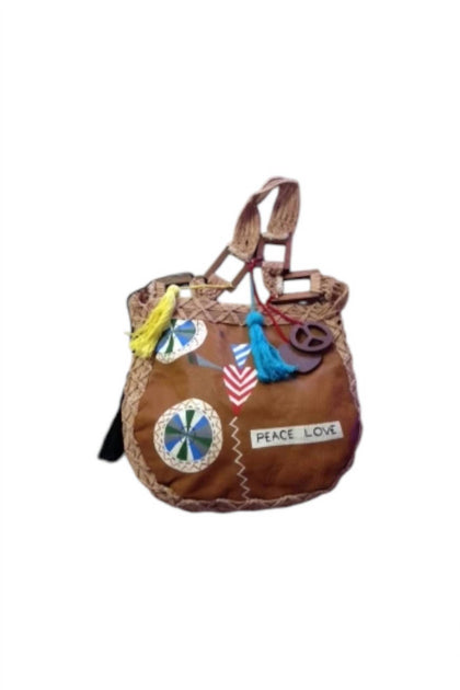 Love Binetti Groovy Hand Painted Mini Bag Brown One Size 2