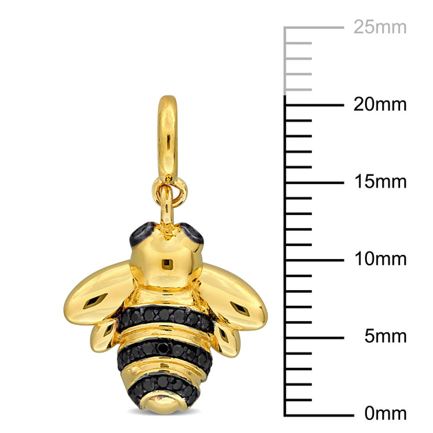 Mimi & Max Bee Charm Black Rhodium Silver Black 3