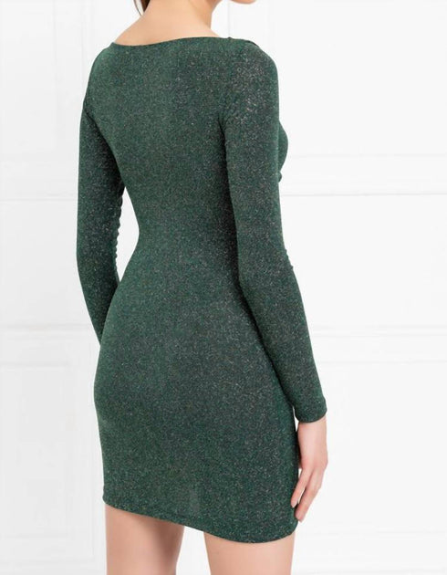 Kikiriki Glitter Long Sleeve Cut Out Mini Dress Grey Small 3