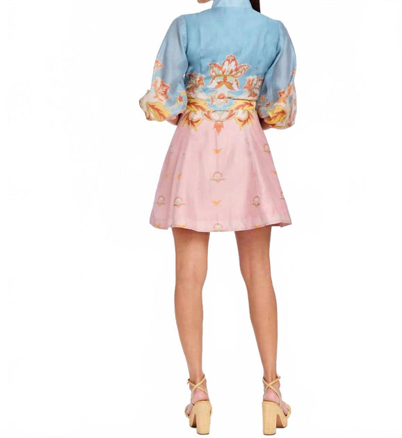 valencia mini dress pre-order pink blue Valencia Mini Dress in Seashell Symphony