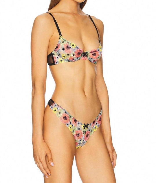 Fleur Du Mal Azalea Embroidery Bra Black 38D 3