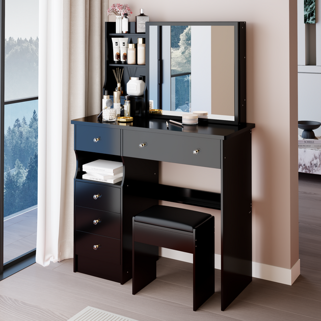 Streamdale 37in Vanity Table Set White 7