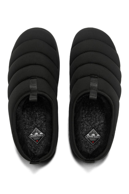 Alpine Seaton Insulated Puffer Slippers Black Large 3