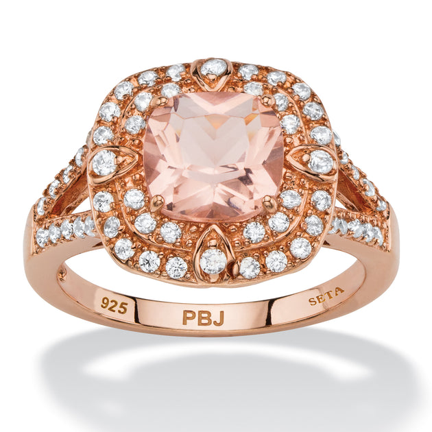 Palm 2.03TCW Simulated Morganite Rose Gold-Plated Ring Pink US 8 2