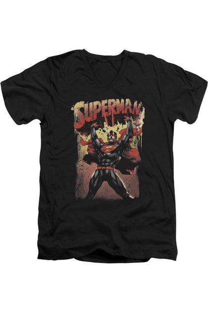 Gildan Superman V-Neck T-Shirt Black XL 2