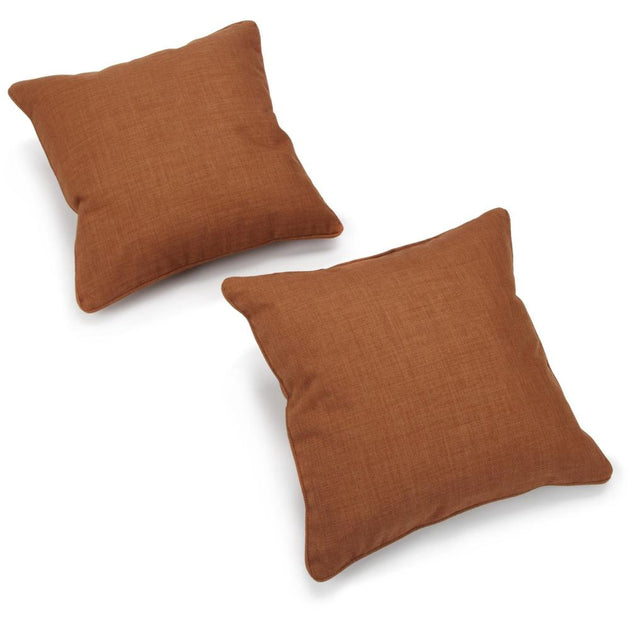 Blazing Needles Double-corded Square Throw Pillow Mocha 18-inch Set of 2 3