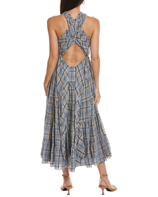 Ulla Johnson Tiered Midi Dress Blue US 8 3