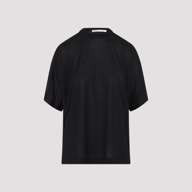 Tシャツ・カットソー Carven Deep Black Silk T-Shirt Carven Deep Black Silk T-Shirt | ShopSimon