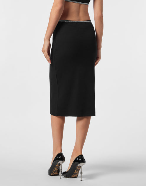 Philipp Plein Signature Midi Skirt Black XSmall 4