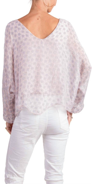 GIGI MODA Isabetta V-Neck Top Purple One Size 3