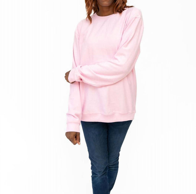 Laree + Co. Women's Corded Sweatshirt Pink 2X 3