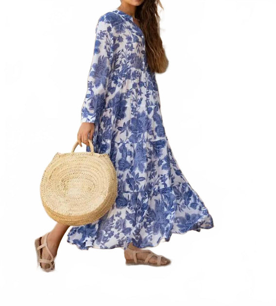 CHOKLATE PARIS Marbella Maxi Dress Blue Large 3