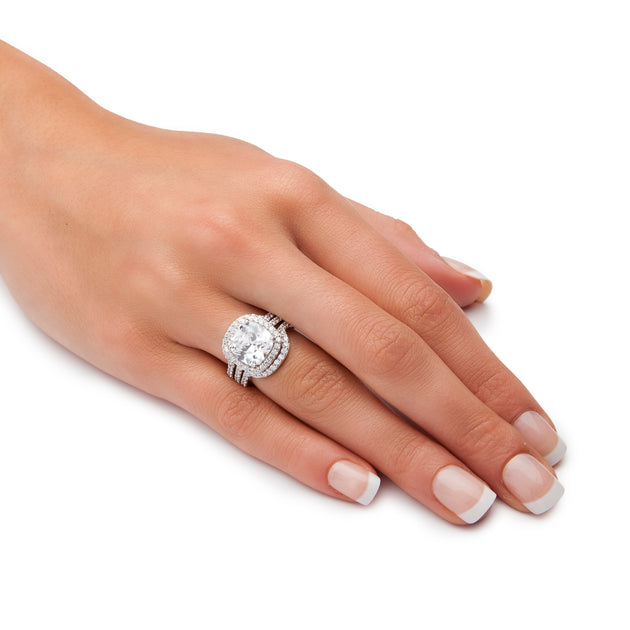 Palm 4.27 TCW CZ 3-Pc. Bridal Ring Set White US 6 4