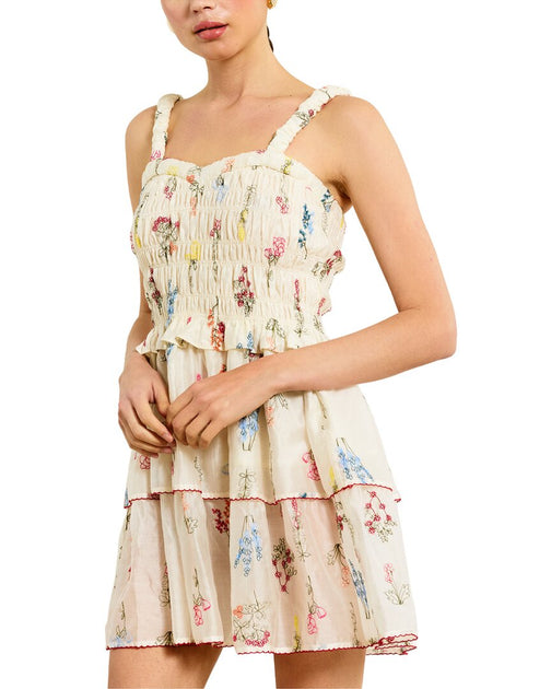Line & Dot Fiori Minikleid Weiß Large 2