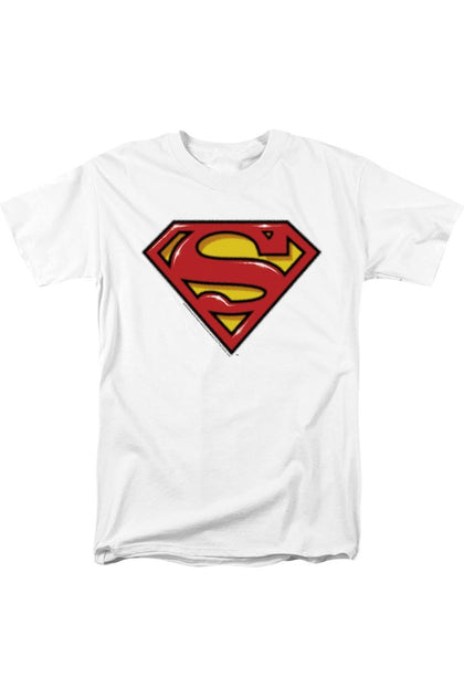 Gildan Superman Airbrush Shield T-Shirt White Small 2