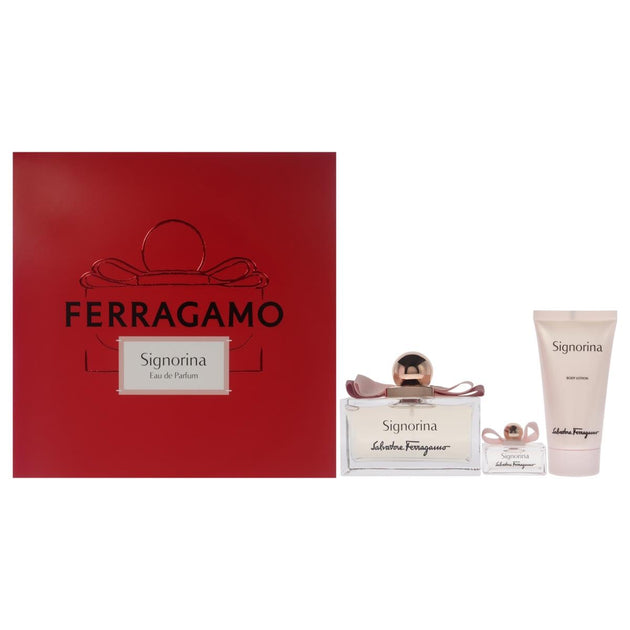 Salvatore Ferragamo Signorina Parfum Gift Set For Women - 3 Piece