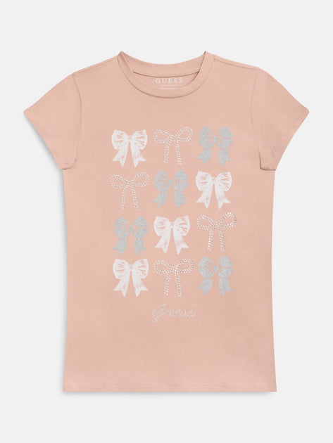 Guess Bama Crewneck Bow Tee Pink US 8 4
