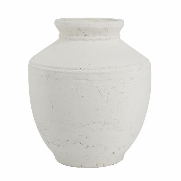 Hivvago 14 inch Round Jug Vase White 4