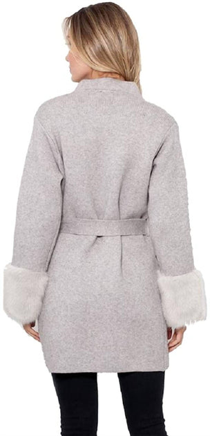 LOVE TOKEN Ginny Knit Cardigan Grey Small 3