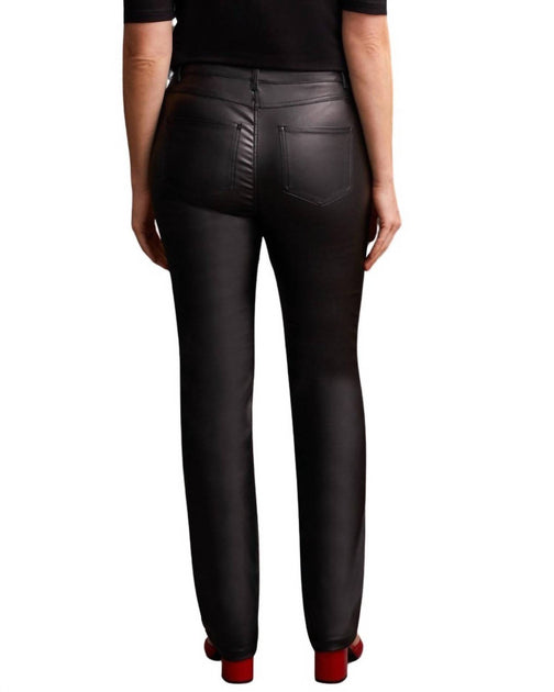 TRIBAL Coated Straight Leg Pants Black US 6 3