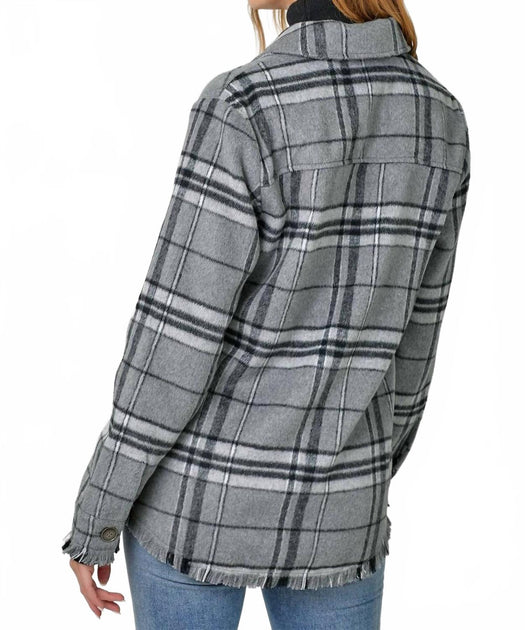 Mystree Phyliss Plaid Jacket Grey Large 3