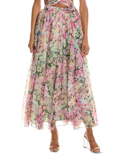 Rococo Sand Silk Maxi Skirt Pink XS 2