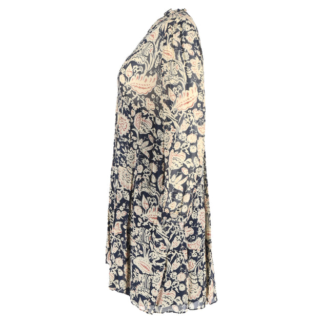 Ba & Sh Azure Floral Printed Mini Dress Multicolor UK 12 3
