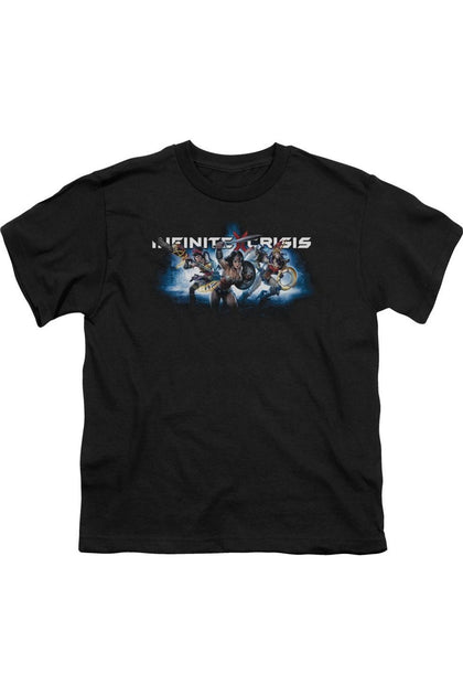 Gildan Infinite Crisis IC Blue Short Sleeve Youth Tee Black Medium 2