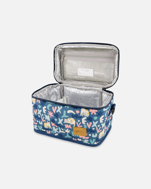 Deux par Deux Lunch Box Green Cat Print One Size 4