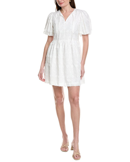 Nanette Lepore Kurzarm Minikleid Weiß US 8 2